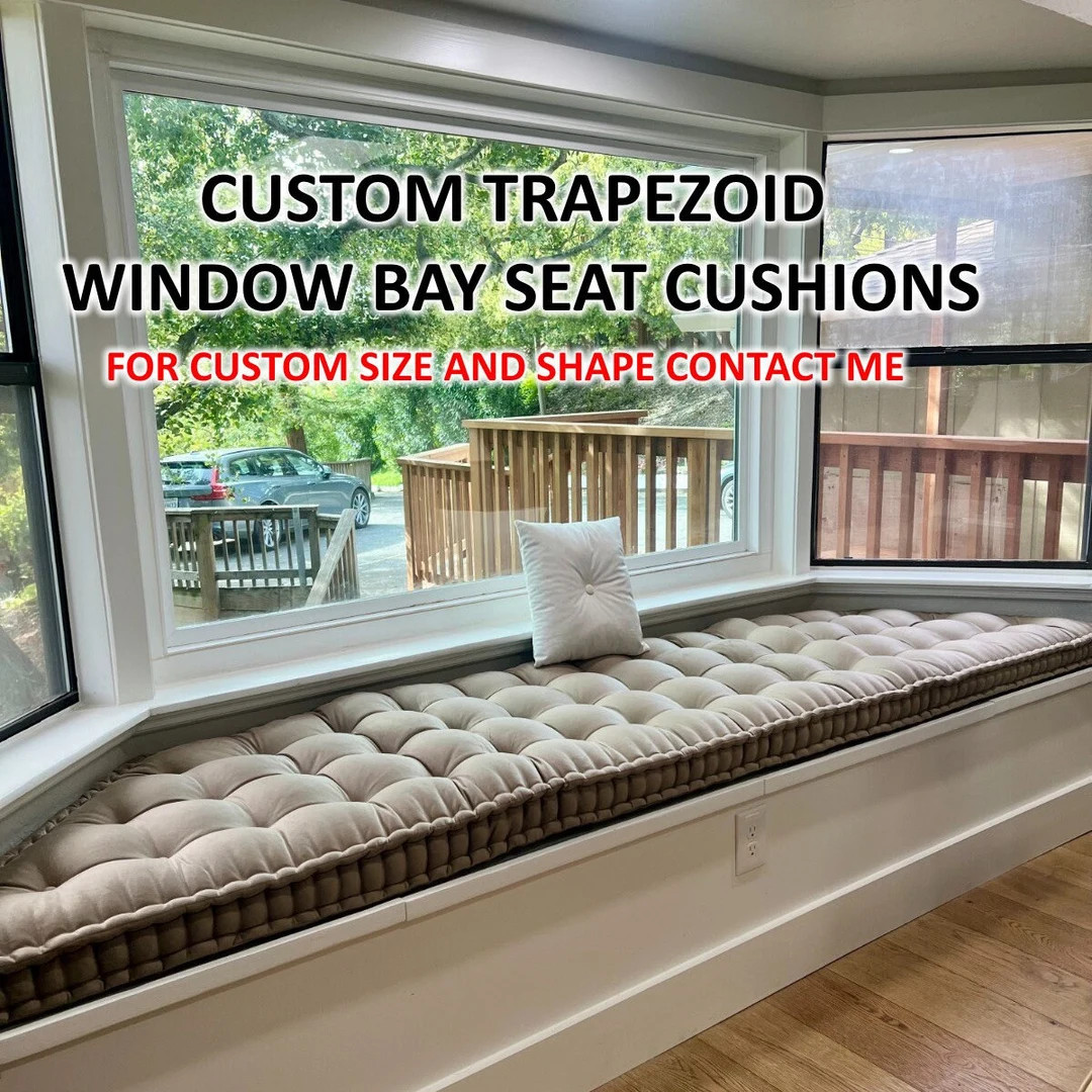 Trapezoid Custom size and shape tufted  window  seat, bench, sofa, floor cushions, reading nook | Etsy (US)