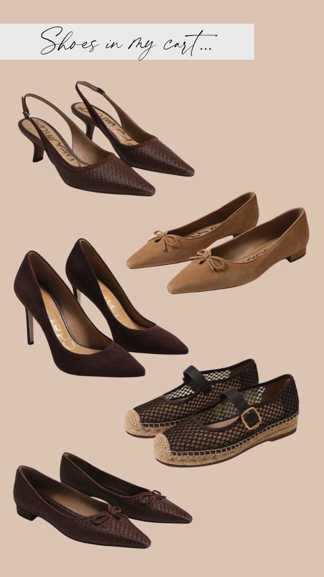 Shoes in my cart, spring edition 👟✨

I’m a longtime Sam Edelman fan because their shoes always strike the right balance between comfort and style. These are the pairs I’m eyeing for spring, from easy flats for everyday wear to polished heels that instantly elevate an outfit. They’re the kind of shoes you actually reach for, not just admire in your closet.

All linked and ready for spring styling. 

 

#LTKootd #LTKWorkwear #LTKTravel