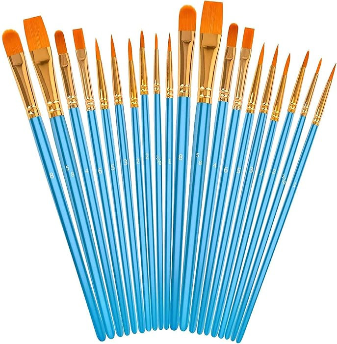 Soucolor Acrylic Paint Brushes Set, 20 Pcs Pointed Tip Artist Paintbrushes | Amazon (US)