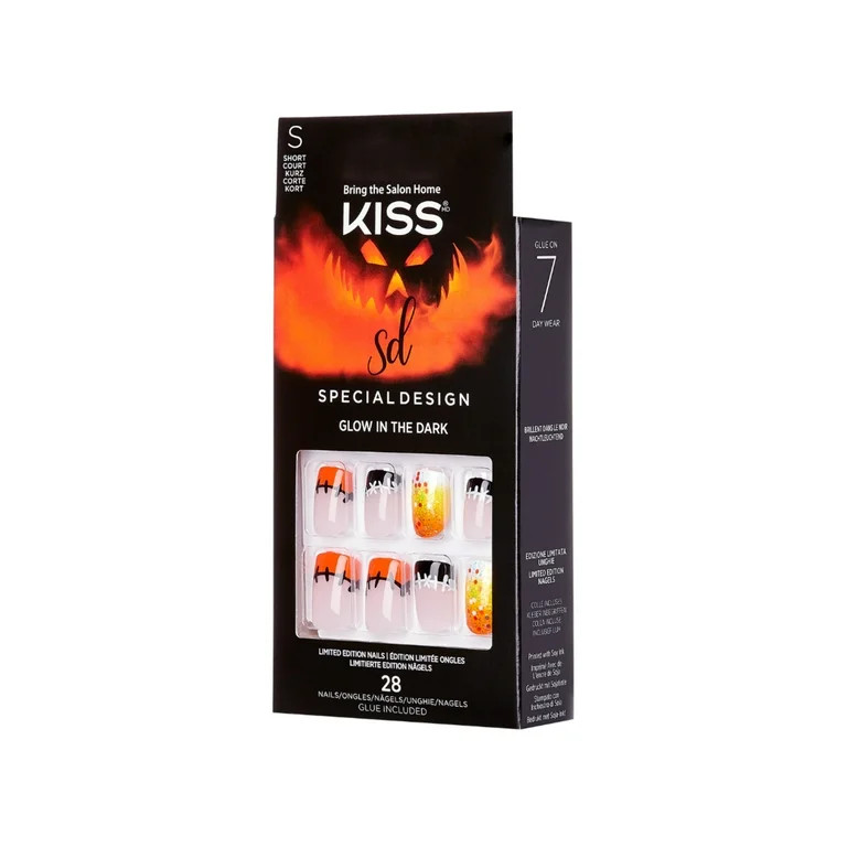 KISS Special Design Glow in the Dark, Press On Nails, You're Next, Multicolor, Short Squoval, 28 ... | Walmart (US)