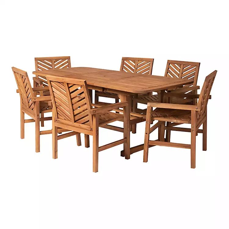 Brown Extendable Table 7-pc. Outdoor Dining Set | Kirkland's Home