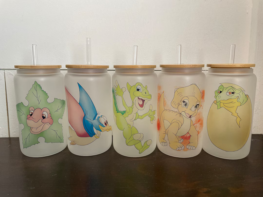 Land Before Time Inspired Glass Can - Etsy | Etsy (US)