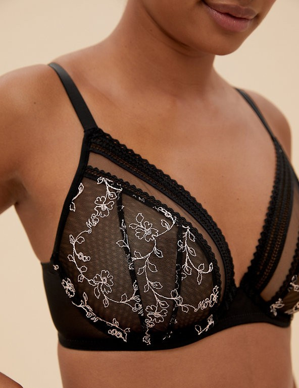 Archive Embroidery Underwired Plunge Bra A-E | Marks & Spencer (UK)