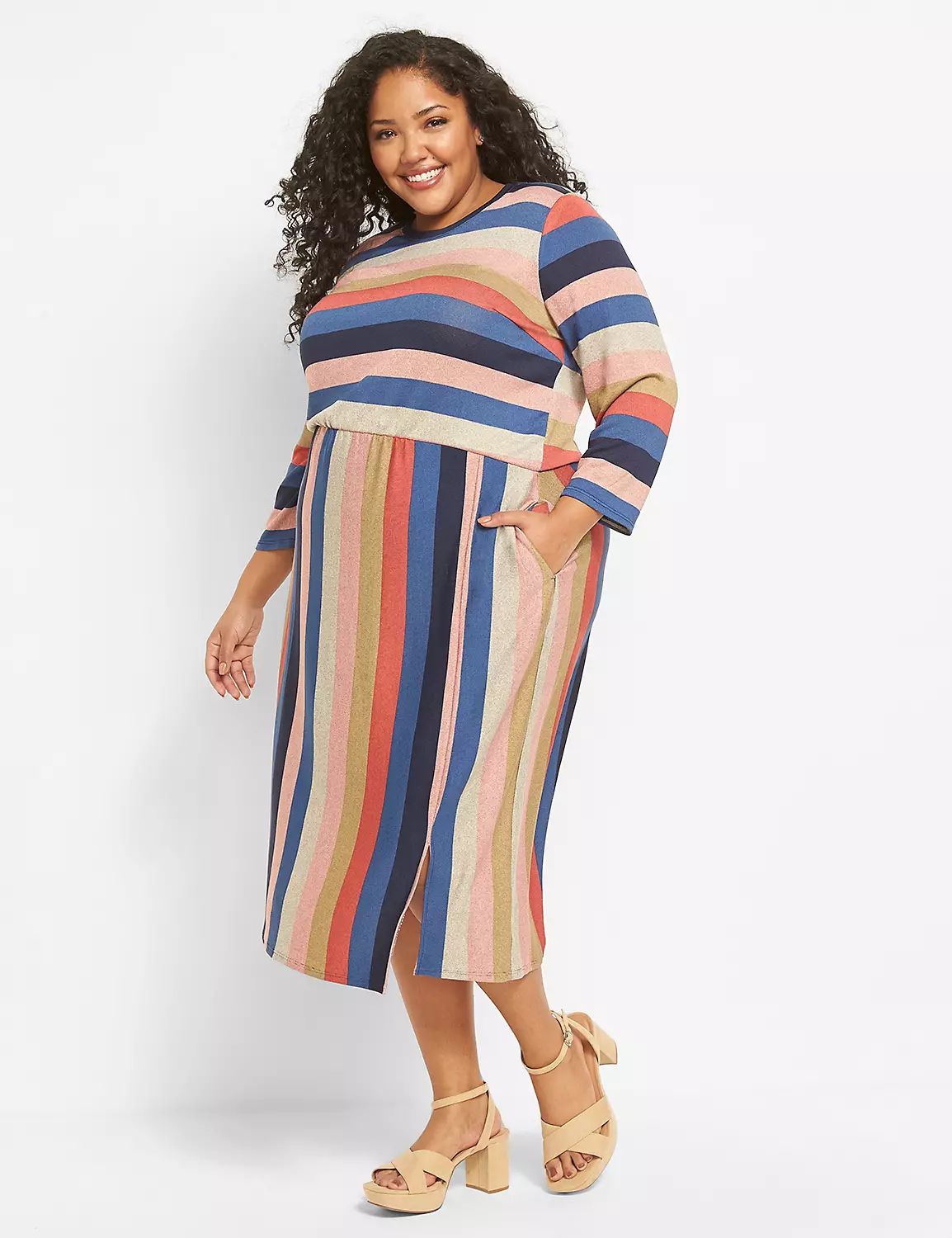 Blouson Midi Dress - Stripe | LaneBryant | Lane Bryant (US)