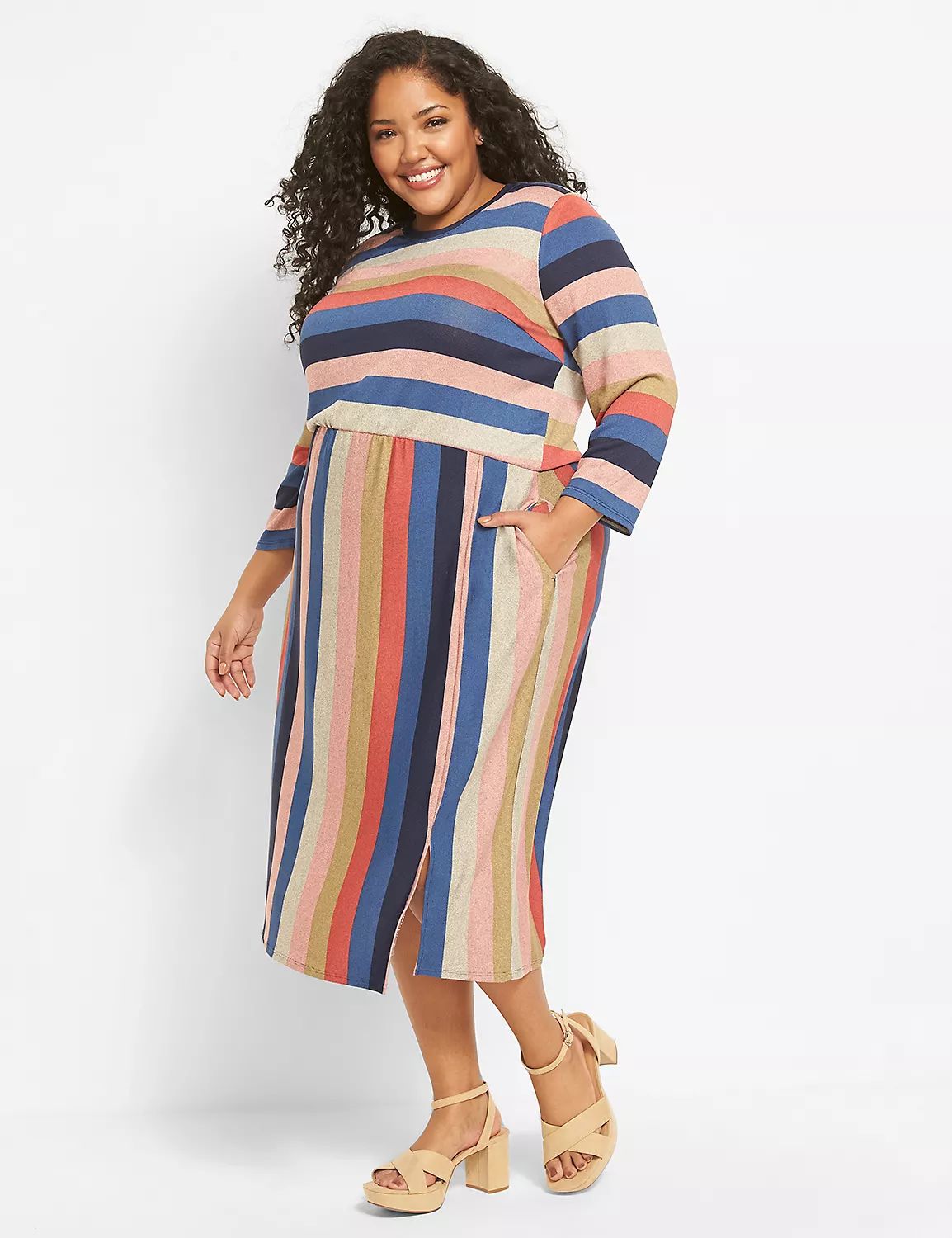 Blouson Midi Dress - Stripe | LaneBryant | Lane Bryant (US)