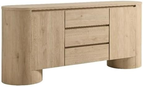 Modway Duval Oval Wood Grain 71 Inch Sideboard with Doors and Drawers in Hickory Frost | Amazon (US)