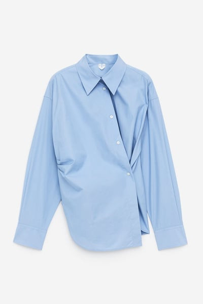 Asymmetric Wrap Shirt – Light Blue – Women – ARKET GB | Arket UK