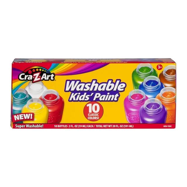 Cra-Z-Art 10 Count Multicolor Washable Paint, Ages 3 and up, Back to School Supplies | Walmart (US)
