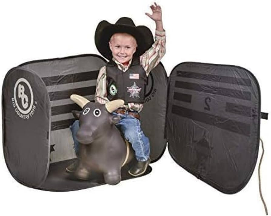 Big Country Toys Lil’ Bucker Bull & PBR Bucking Chute Kids Toys Set, Rodeo Ride On Toys for 18 ... | Amazon (US)