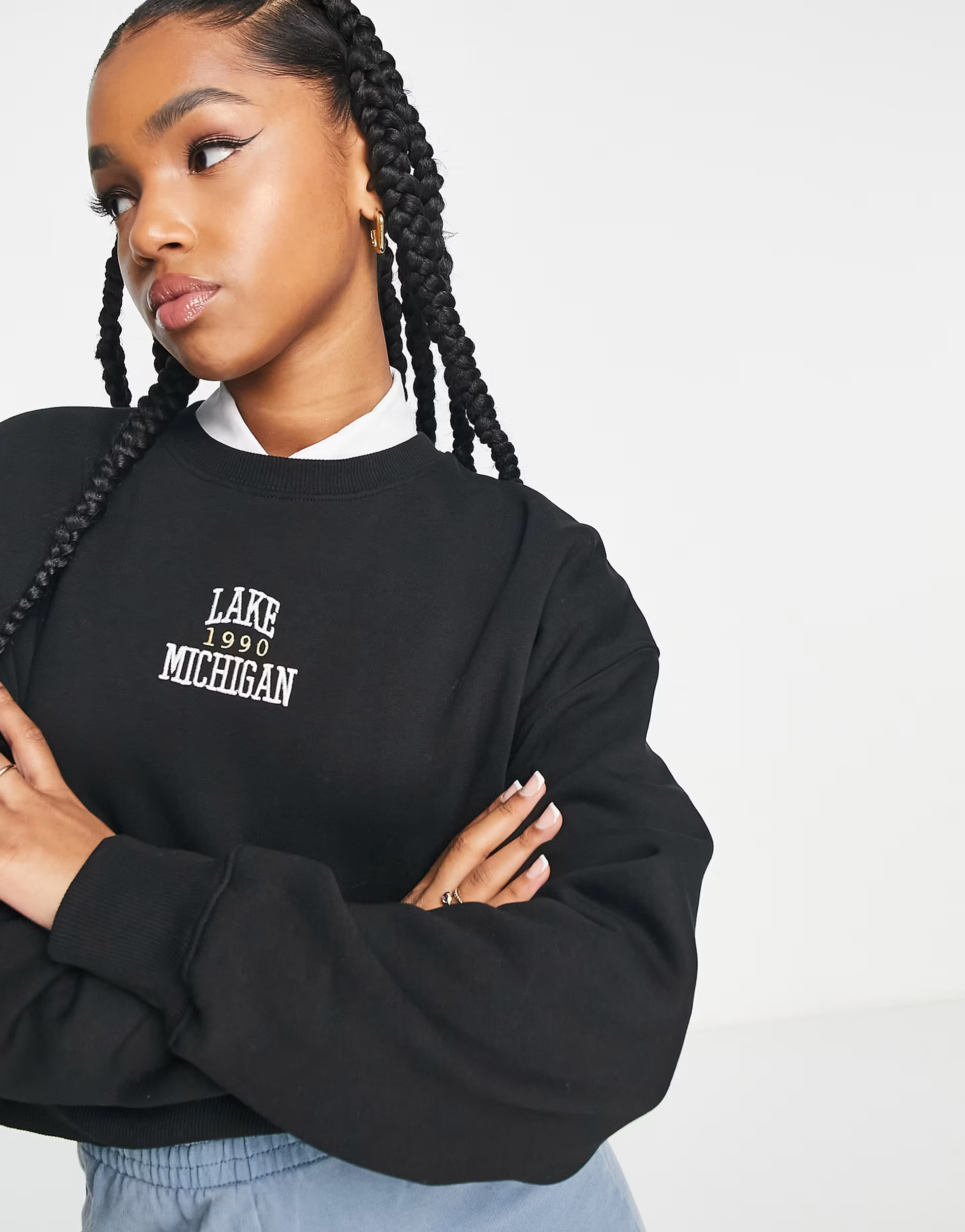 Stradivarius slouchy sweatshirt in black | ASOS (Global)