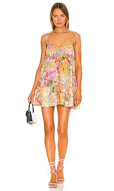 For Love & Lemons Madison Mini Dress in Yellow from Revolve.com | Revolve Clothing (Global)
