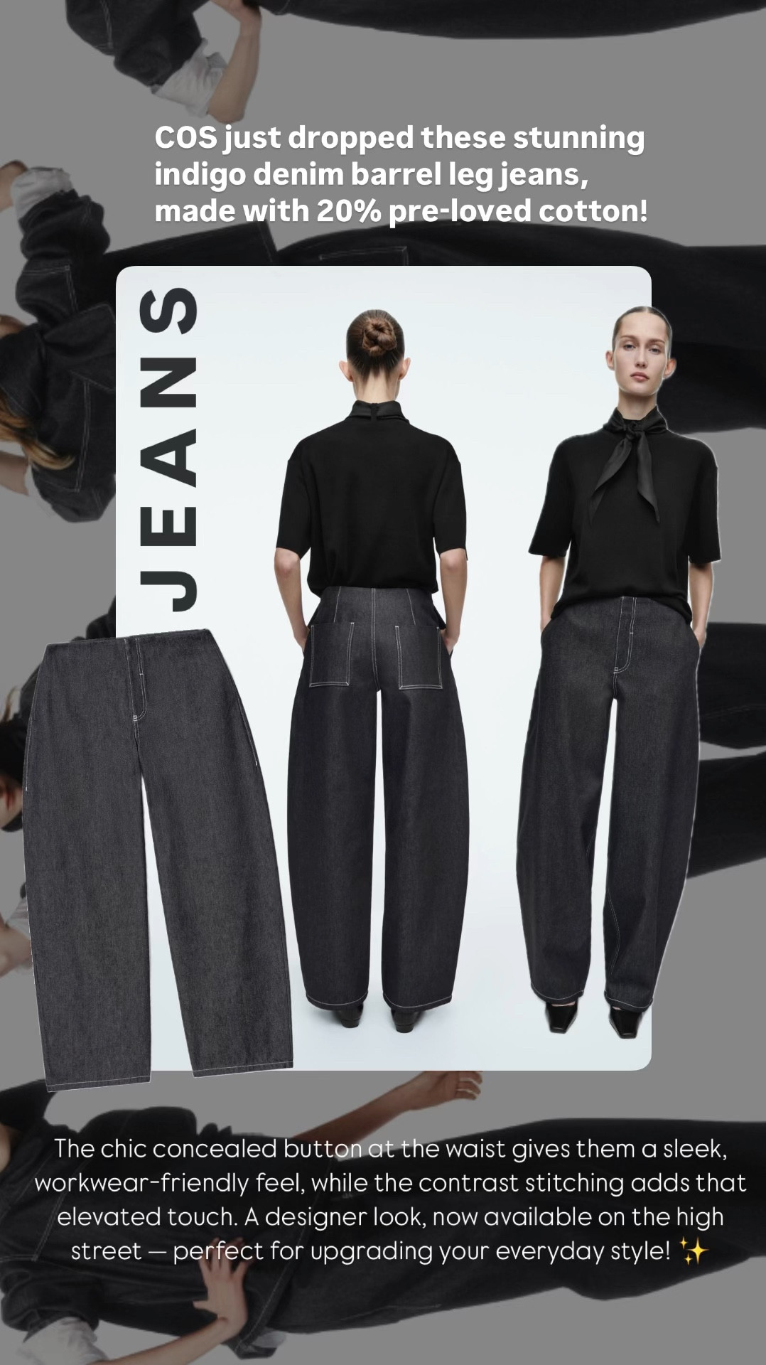 Jeans, barrel leg jeans, COS, dark denim, indigo denim, indigo jeans, balloon jeans, trending, new in, casual chic, capsule wardrobe must-have 👖✨🤍



#LTKstyletip #LTKspring #LTKeurope