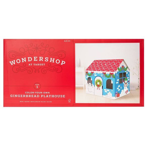 Color-Your-Own Corrugate Gingerbread Playhouse - Wondershop™ | Target