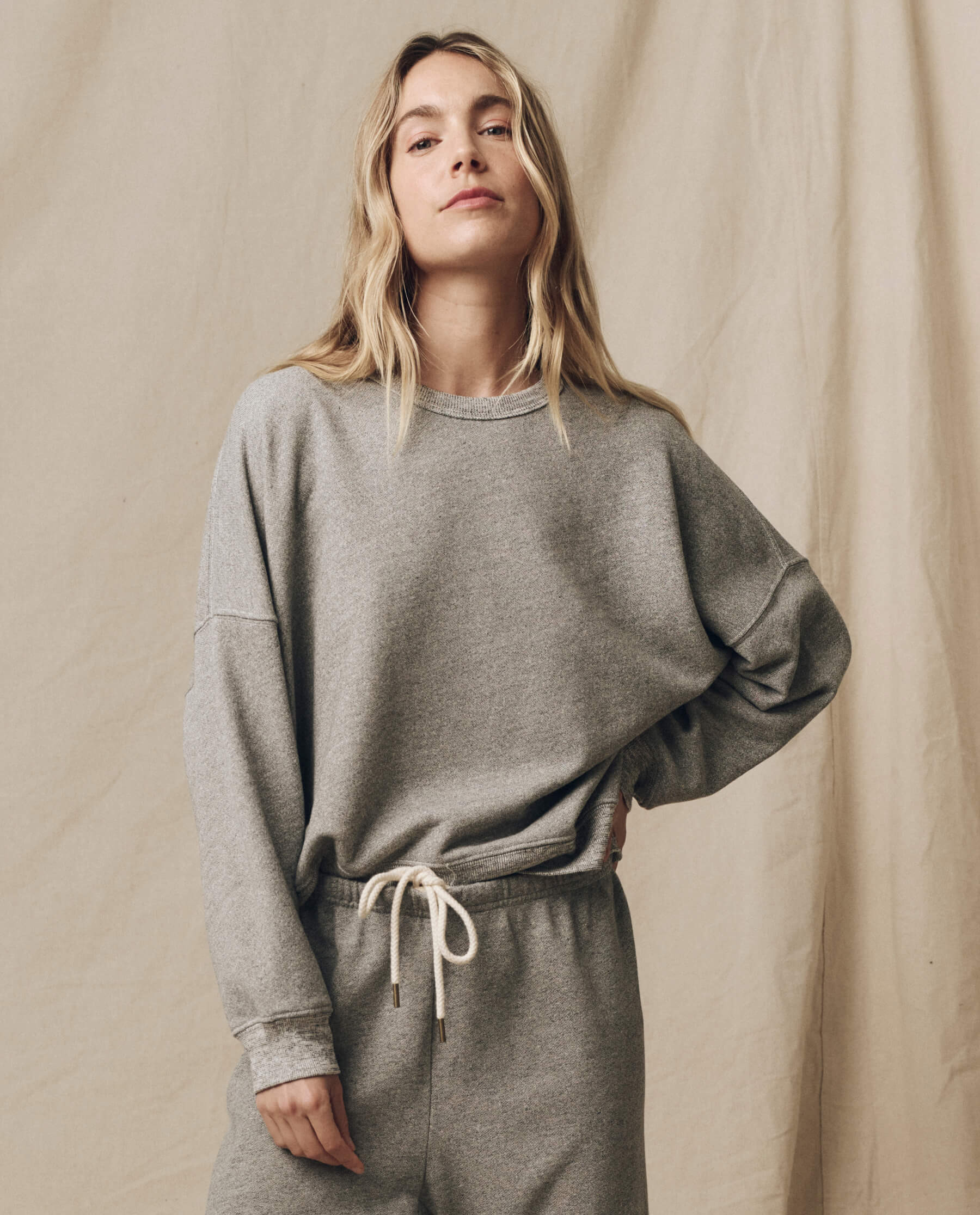 The Teammate Sweatshirt. Solid -- Varsity Grey | THE GREAT.