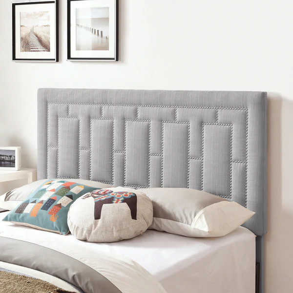 Handy Living Lisbon Grey Linen King/California King Upholstered Headboard | Bed Bath & Beyond