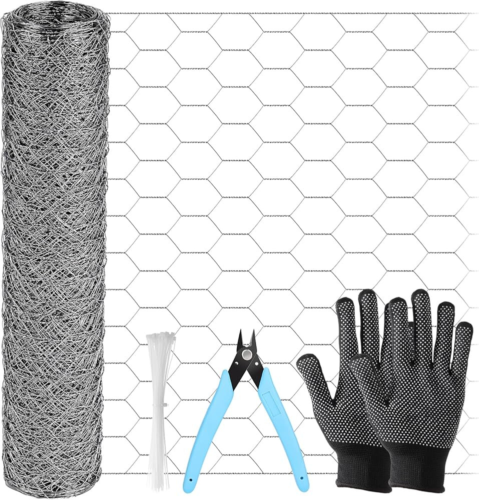 Chicken Wire Mesh 13.8 x 157 in, Rustproof Galvanized Iron Garden Fence Barrier for Pet Rabbit Ca... | Amazon (US)