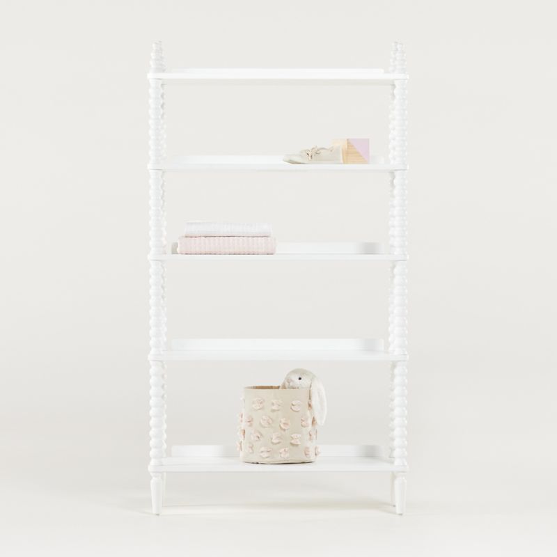 Jenny Lind White Wood Spindle 5-Shelf Kids Bookcase + Reviews | Crate & Kids | Crate & Barrel