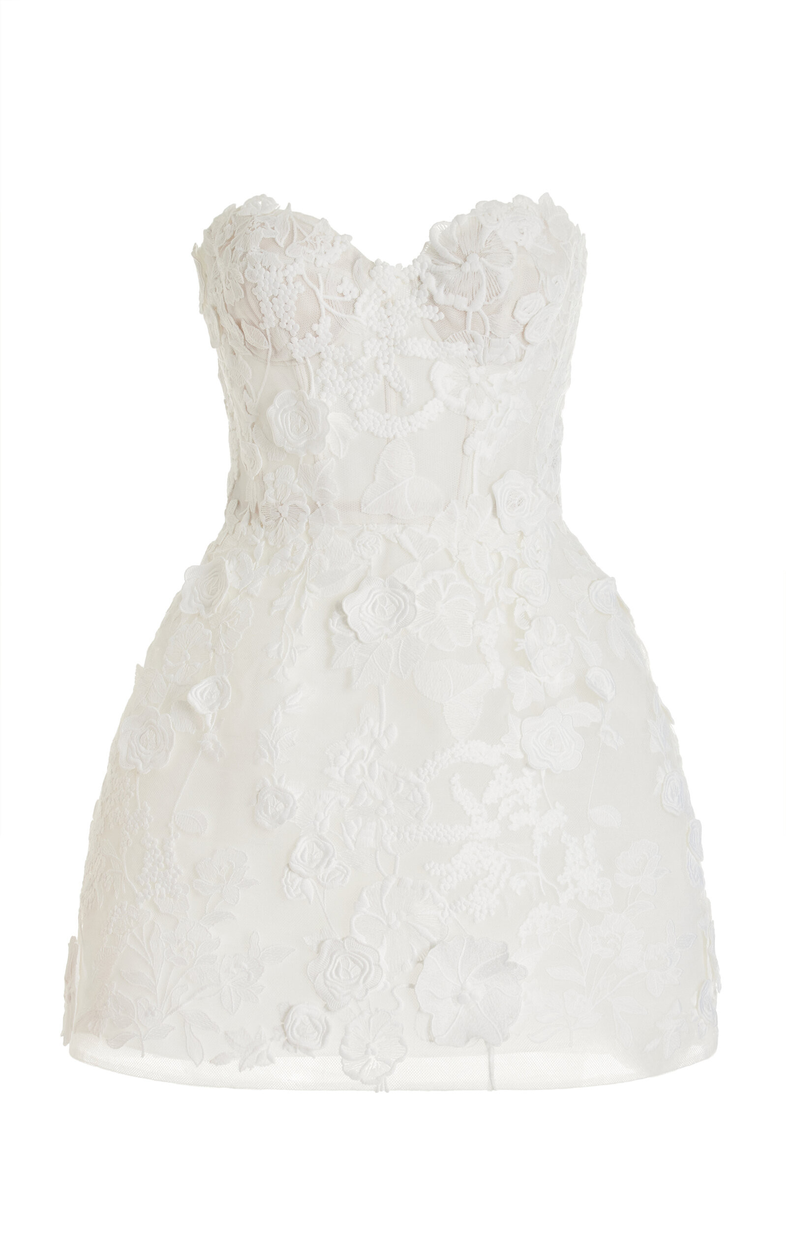 Appliquéd Lace Bustier Mini Dress | Moda Operandi (Global)