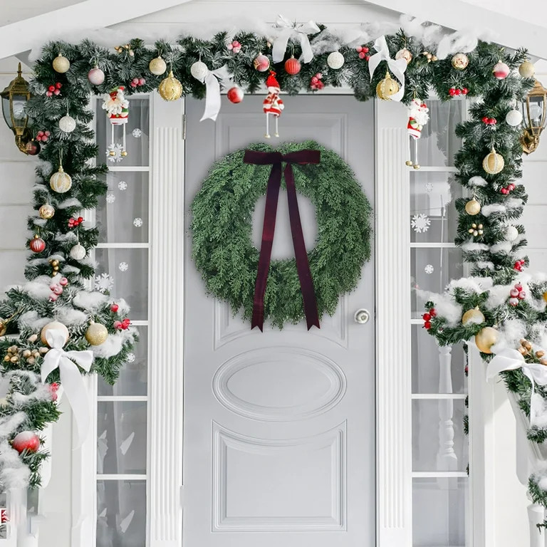 Evergreen Natural Feel Norfolk Artificial Christmas Wreath, Green, 20", by My_Texas_House | Walmart (US)