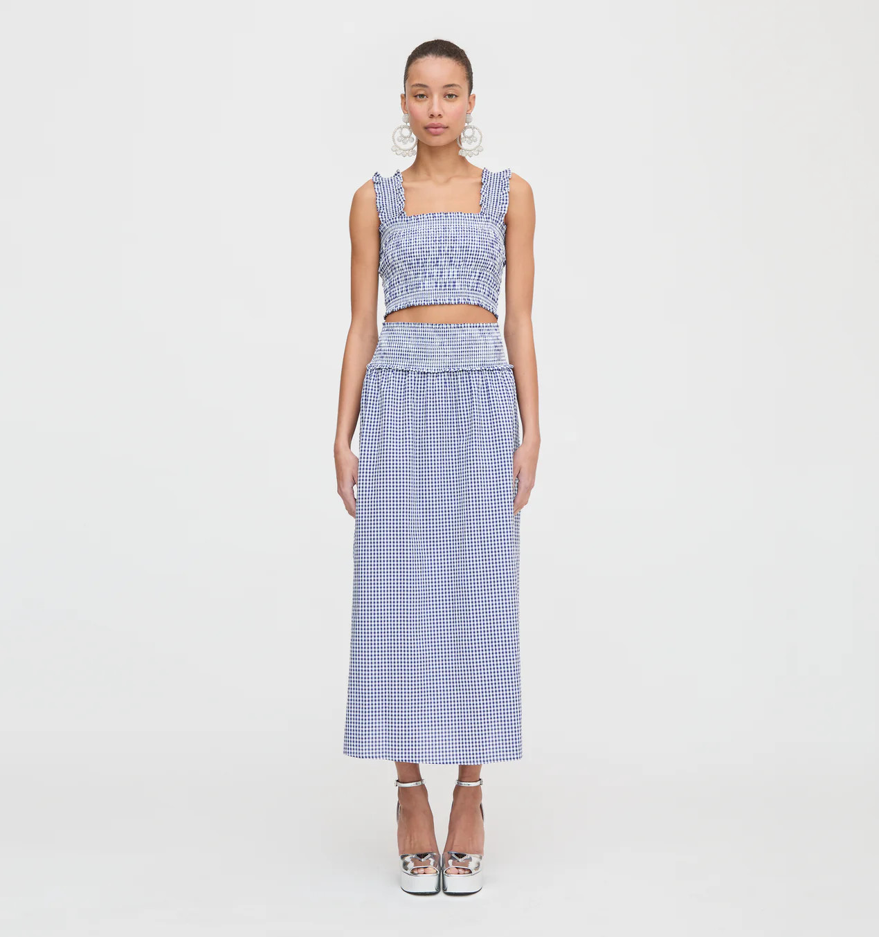 The Delphine Nap Skirt - Navy Gingham | Hill House Home US