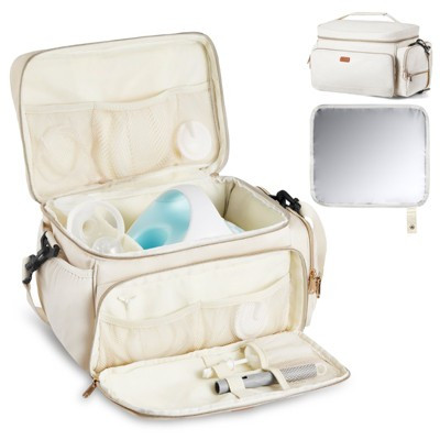 VEVOR Breast Pump Bag, Portable Breastfeeding Carrying Case with Waterproof Mat, Fits S1/S2, Stores Pumping Accessories & Breastmilk,for travel & home | Target