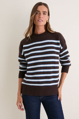 Chocolate Striped Marin Sweater | Tuckernuck (US)