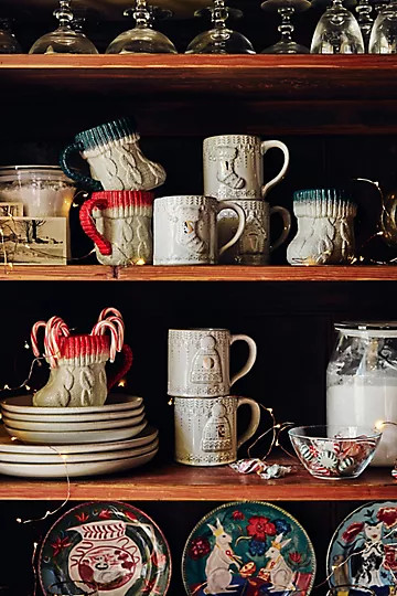 Snowcap Reactive-Glazed Monogram Mug | Anthropologie (US)