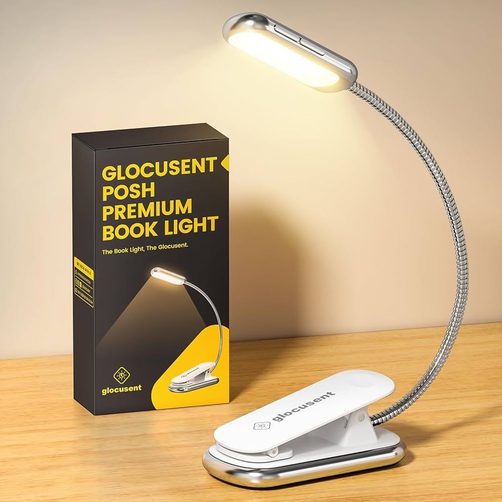 Glocusent 16 LED Book Reading Light with 30-min Timer, Rechargeable Book Light for Reading Runs 1... | Amazon (US)