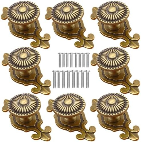 Brass Cabinet Knobs, Vintage Retro Mushroom Drawer Knobs with Backplate, Dresser Pull Handles for... | Amazon (US)