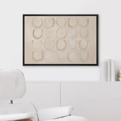 Neutral Western Horseshoe Pattern Luck Symbol Framed Canvas Master Bedroom Wall Art Work Print | Wayfair North America