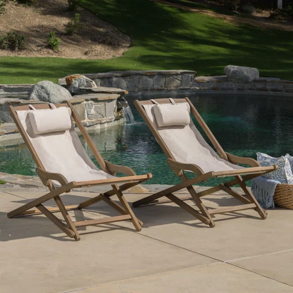 Northland Outdoor Wood And Canvas Sling Chair | Wayfair North America