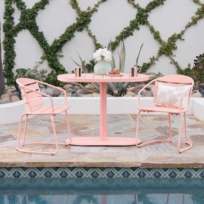 Santa Monica 3pc Iron Patio Bistro Set - Christopher Knight Home | Target