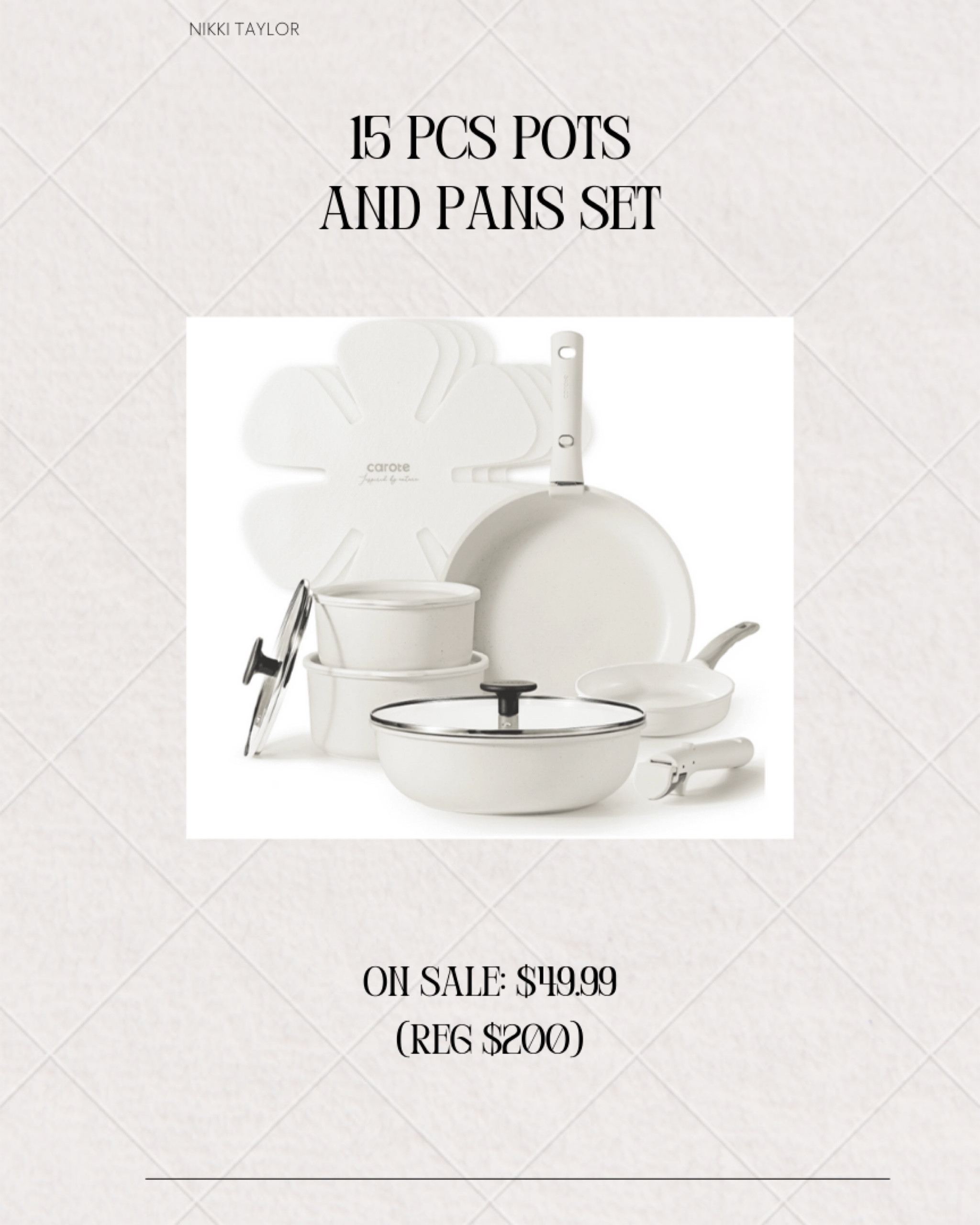 15 PCS set on sale for $49.99!! #pots #carote #potsandpans #cookware #nonstick #kitchen #nonstickpan 

#LTKSaleAlert #LTKHome #LTKFindsUnder50