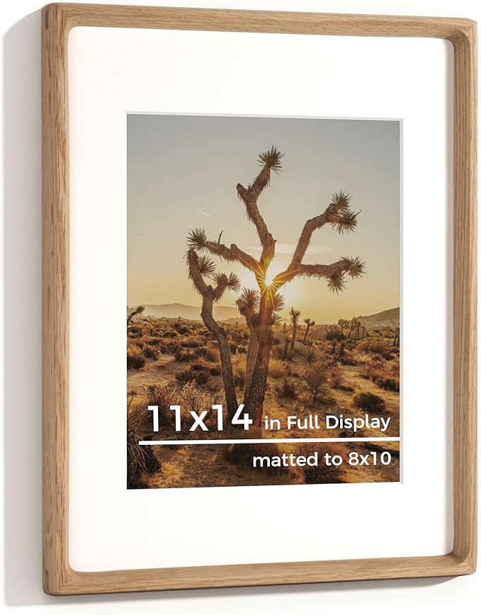 RICHFOCUS 11x14 Picture Frame USA-Sourced Natural Oak Solid Wood Photo Frame Handcrafted Rounded ... | Amazon (US)
