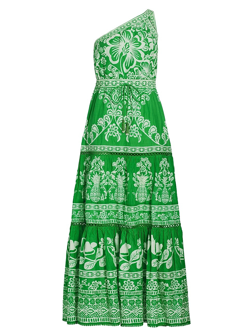 Women's Geometric One-Shoulder Drawstring Maxi Dress - Sweet Garden Green - Size XS | Saks Fifth Avenue
