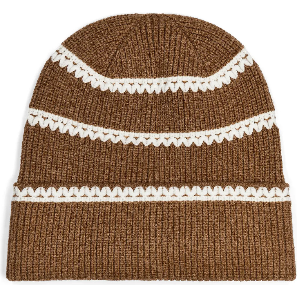 Varley Ronan Stripe Beanie in Golden Bronze at Nordstrom | Nordstrom