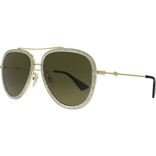 Gucci 0062S 004 Gold 0062S Aviator Sunglasses Lens Category 3 Size 57mm | Amazon (US)