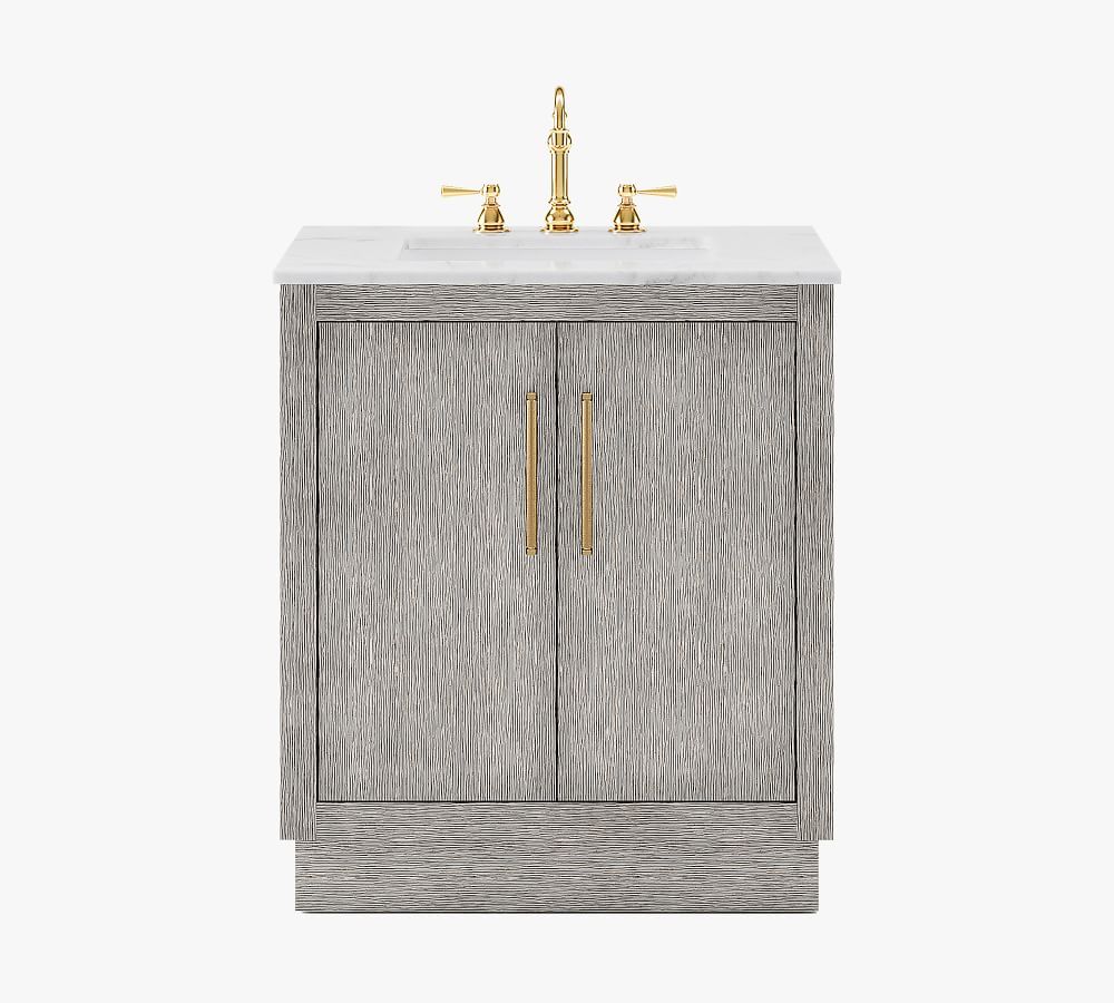 Gray Oak/Satin Gold Durant Single Sink Vanity, 30&amp;quot; | Pottery Barn (US)