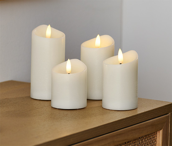 4 LED-Echtwachskerzen, creme | Tchibo (DE)