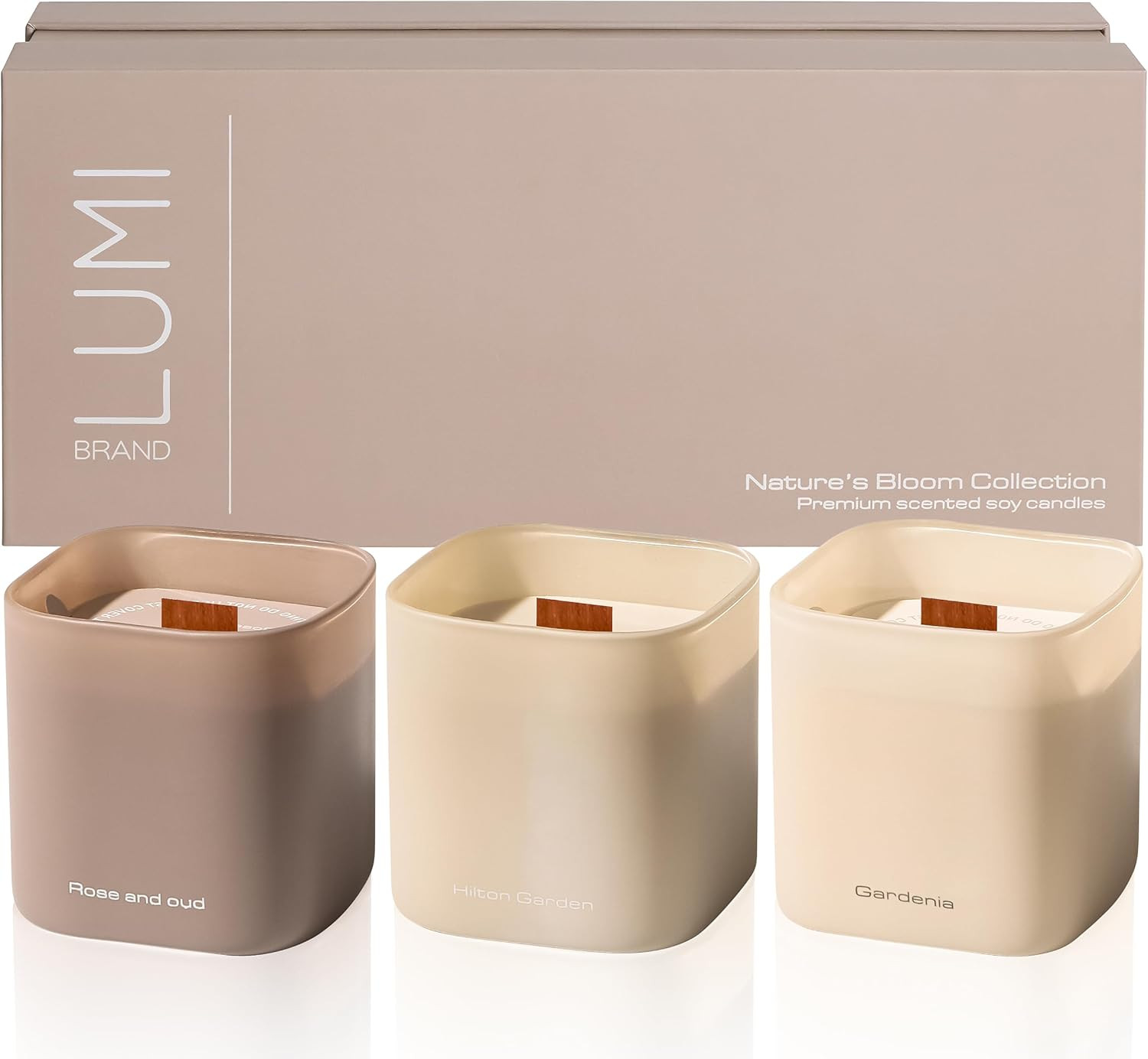 Set of 3 Premium Scented Soy Candles Gift Set | Nature's Bloom Collection - Gardenia, Hilton Gard... | Amazon (US)