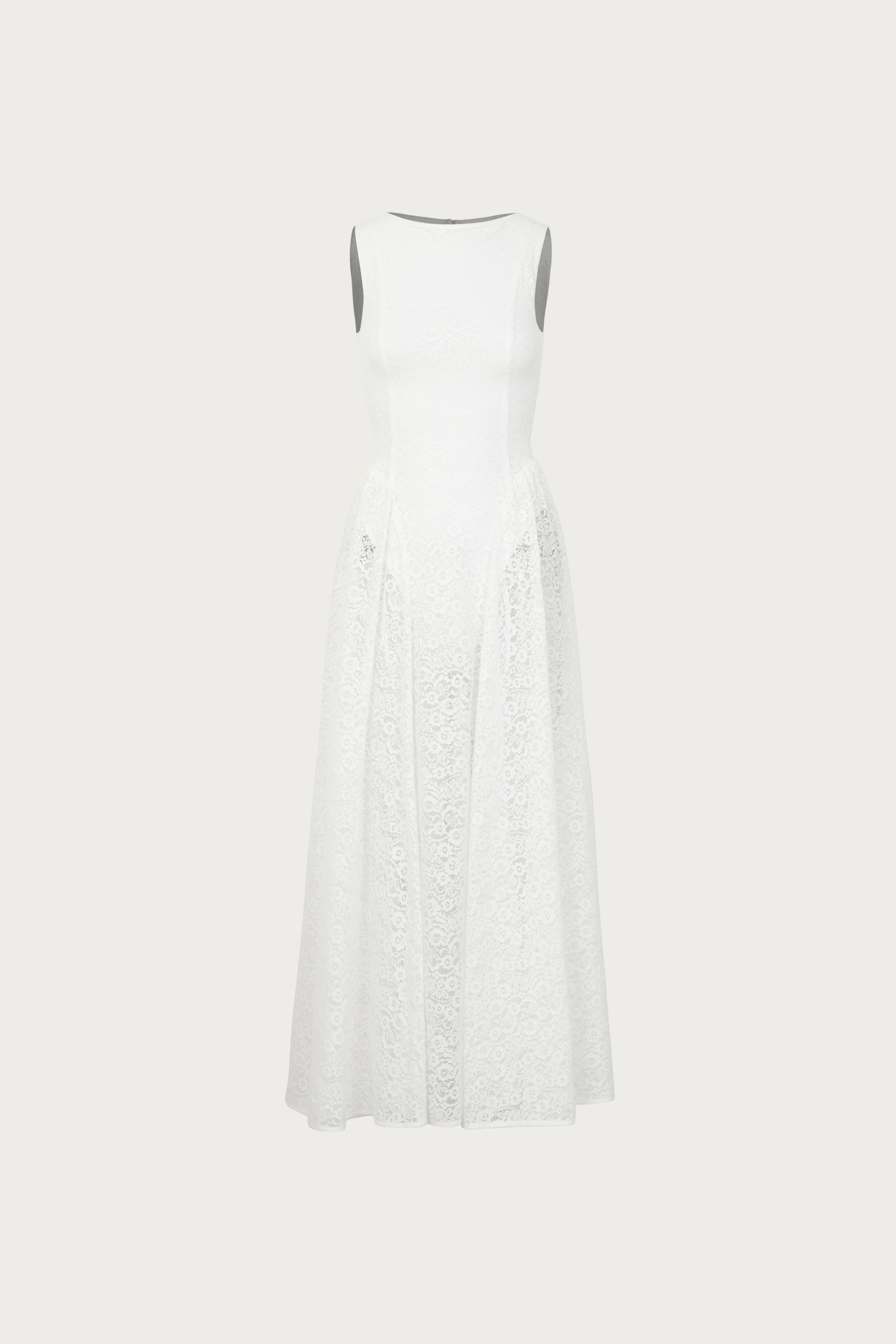 French Lace Midi Dress (White) M / White | SAME