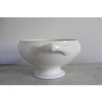 Antique French White Ironstone Bowl, Shabby Chic Earthenware Tureen, Primitive Farmhouse Kitchen, Je | Etsy (US)