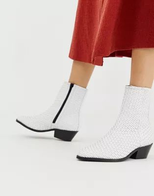 ASOS DESIGN Austin leather woven boots | ASOS US