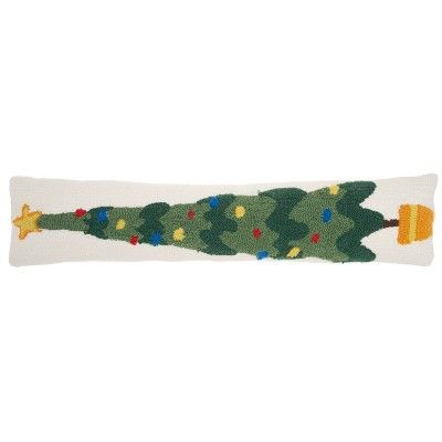 8&#34;x36&#34; Oversized Christmas Tree Holiday Lumbar Throw Pillow Ivory - Mina Victory | Target