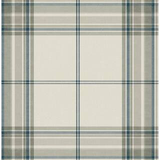 Westley Moss Green Plaid Wallpaper Sample | The Home Depot