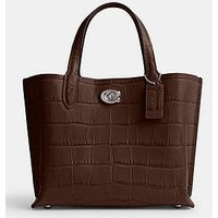 Coach Willow 24 Embossed Croc Tote Bag - Brown | Very (UK)