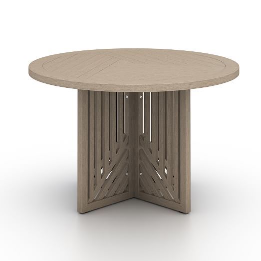 Linear Outdoor Cutout Round Dining Table | West Elm (US)