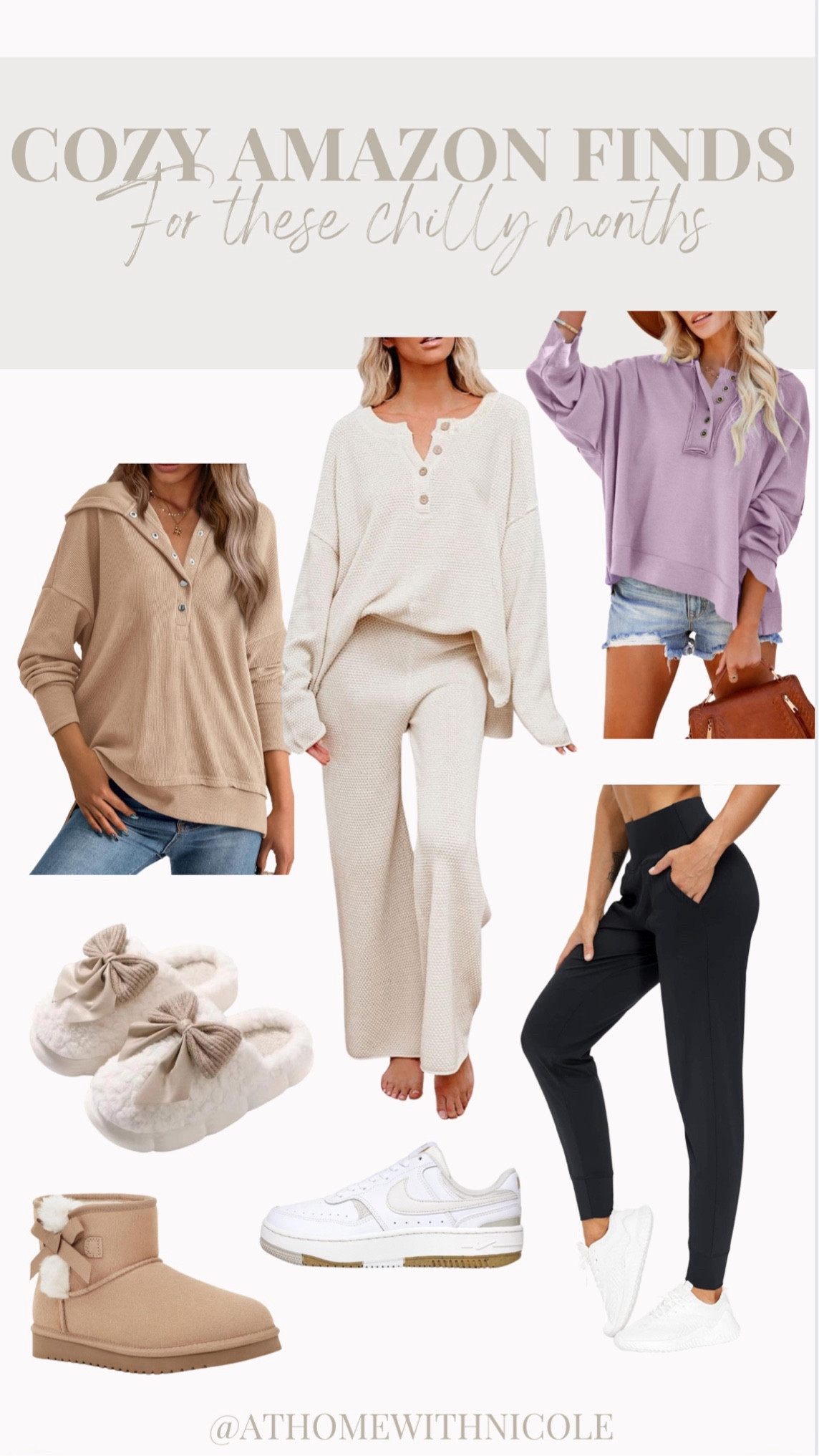 So cozy Amazon finds that I have been living in and will continue to live in postpartum! I'm all about a good cozy lounge set! Got the coziest slippers for around the house, adorable boots for errands, and sneakers for when it's warmer! 

Amazon finds, Amazon fashion, Amazon women's finds, Amazon cozy finds

#LTKGiftGuide #LTKfindsunder50 #LTKbump