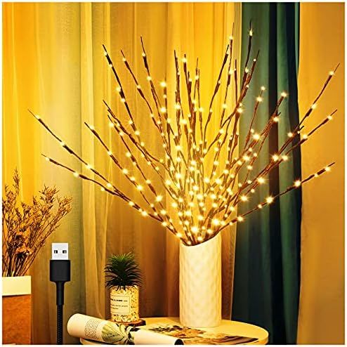 3 Pack Twig Lights, Prelit Branches, USB Plug in Branches Lights with 60 LED Bulbs, Romantic Deco... | Amazon (US)