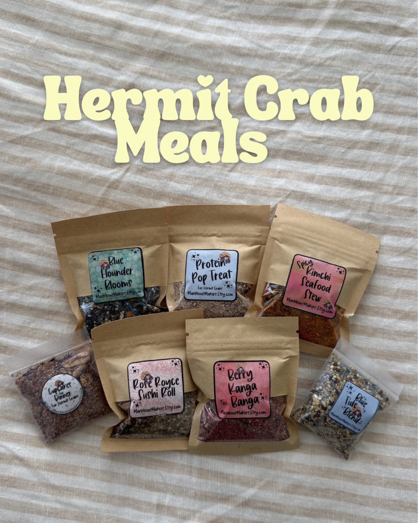 Hermit crab meals by Marbleous Makers